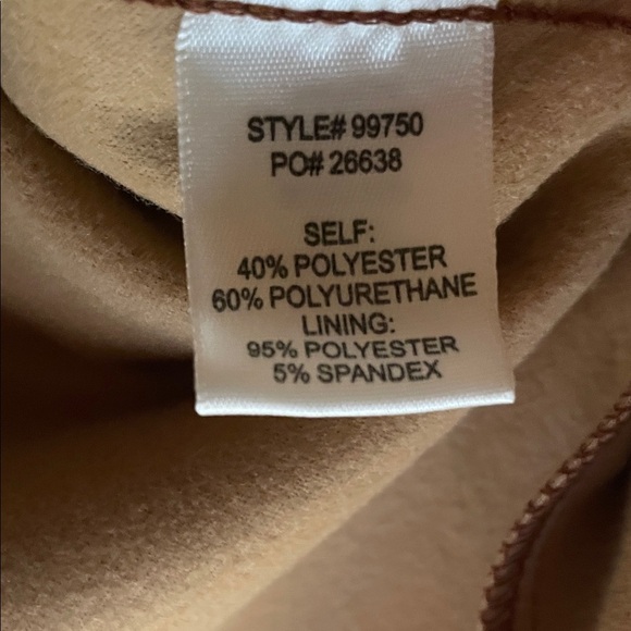 Camel Brown Vegan Leather Ruffle Sleeve Dress-Large - Picture 5 of 11